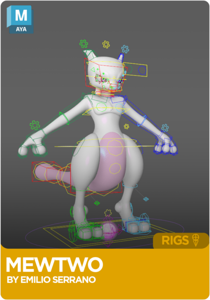 Pokemon Mewtwo Rig for Maya