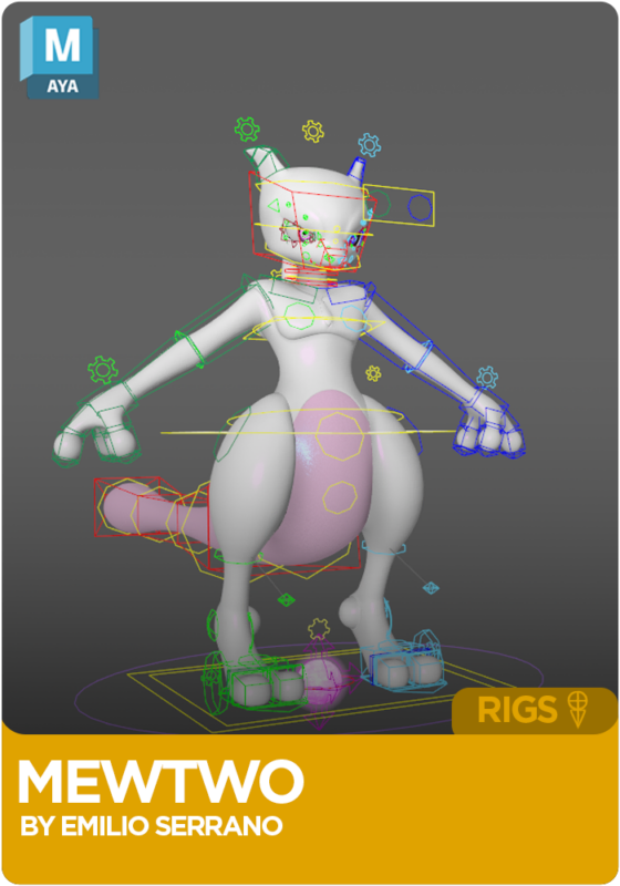 Pokemon Mewtwo Rig for Maya