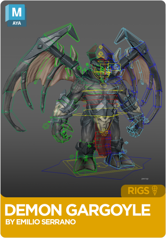 Demon Gargoyle Rig for Maya
