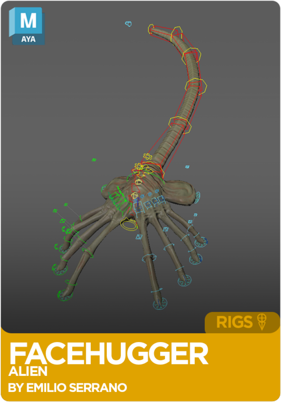 Alien Facehugger Rig for Maya