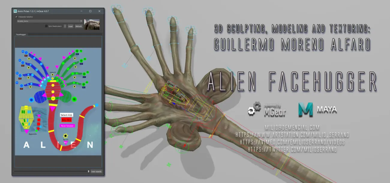 Ali Rig Alien Rig Bundle for Maya | Free Download - Animworks