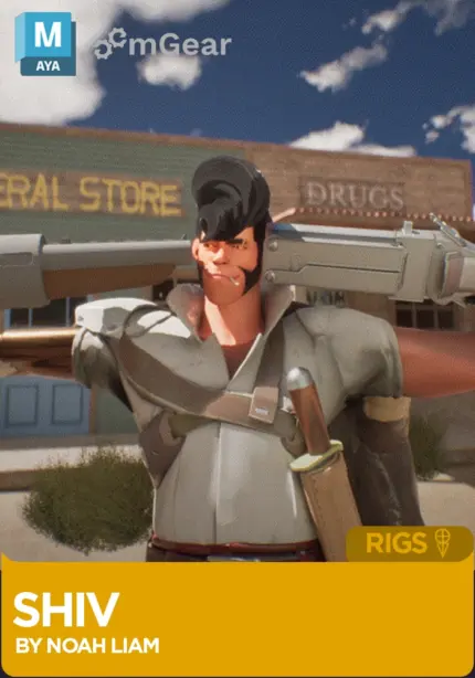 Shiv Deadlock game-ready Maya rig by Noah Li