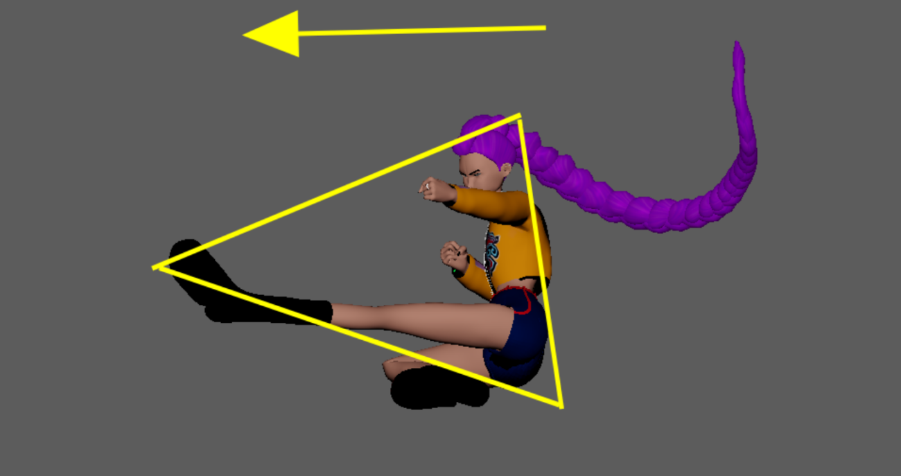 Triangle and diagonal silhouette conveying speed and danger