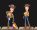Four poses of the free Woody rig for Maya, showing how a stylised rig reads in silhouette