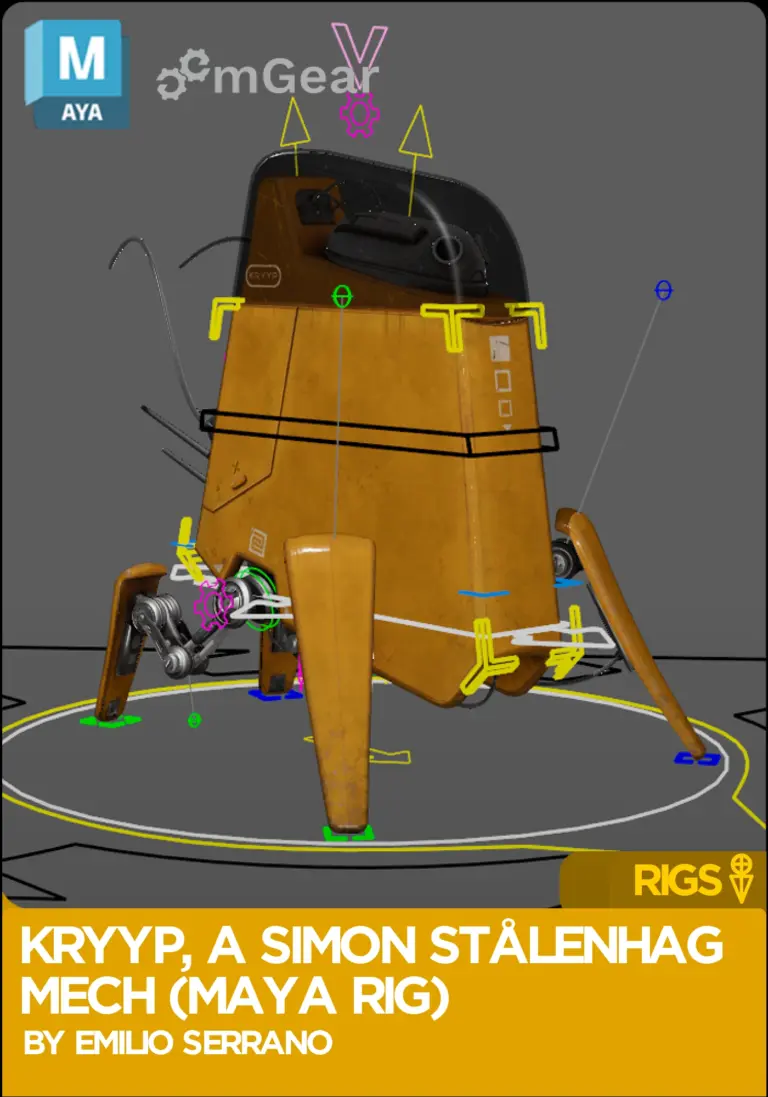 Kryyp, a Simon Stålenhag Mech (Maya Rig)